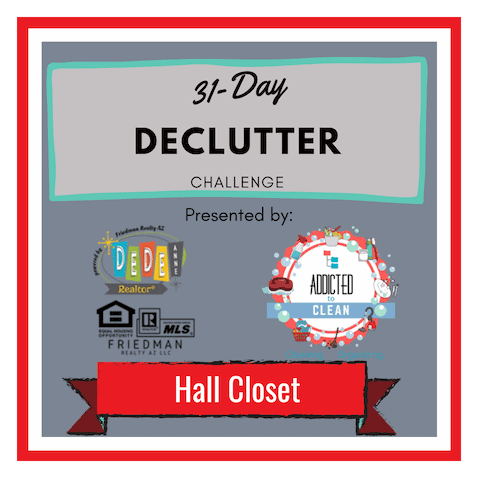 Day 2 31 Day Declutter CHallenge Hall closet